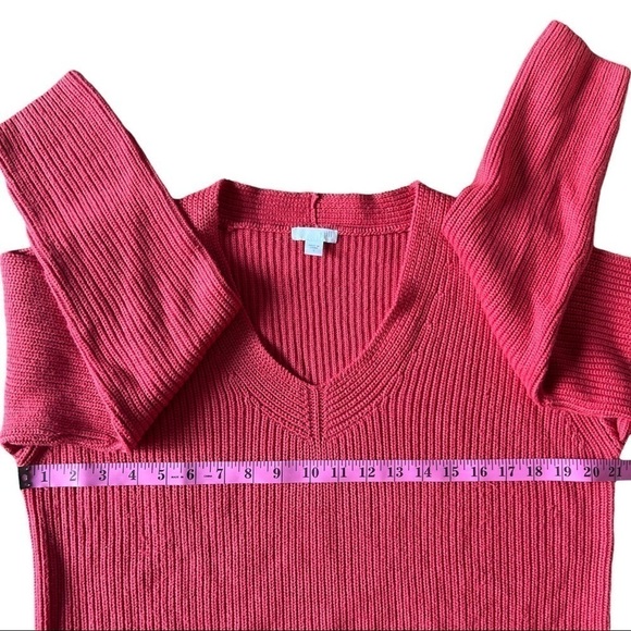 J.Jill Women’s Vneck Coral Knit Sweater, Size Small - Picture 8 of 9